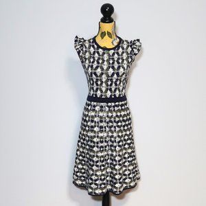 RW&CO Geometric Pattern Midi Dress Small